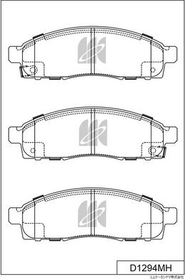 MK Kashiyama D1294MH - Тормозные колодки, дисковые, комплект autospares.lv