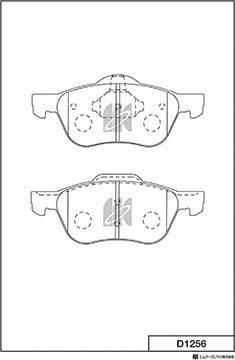 MK Kashiyama D1256 - Тормозные колодки, дисковые, комплект autospares.lv