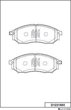 MK Kashiyama D1231MH - Тормозные колодки, дисковые, комплект autospares.lv