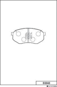 MK Kashiyama D3043 - Тормозные колодки, дисковые, комплект autospares.lv