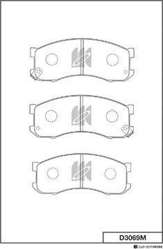 MK Kashiyama D3069M - Тормозные колодки, дисковые, комплект autospares.lv