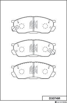 MK Kashiyama D3074M - Тормозные колодки, дисковые, комплект autospares.lv