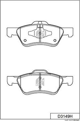 MK Kashiyama D3149H - Тормозные колодки, дисковые, комплект autospares.lv