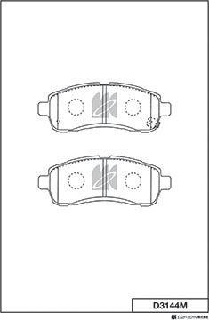 MK Kashiyama D3144M - Тормозные колодки, дисковые, комплект autospares.lv