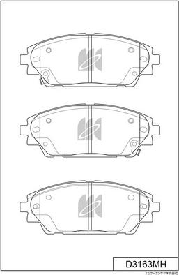 MK Kashiyama D3163MH - Тормозные колодки, дисковые, комплект autospares.lv