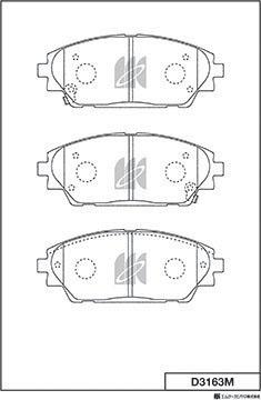 MK Kashiyama D3163M - Тормозные колодки, дисковые, комплект autospares.lv