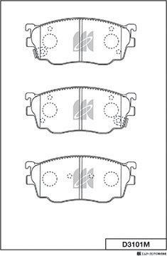 MK Kashiyama D3101M - Тормозные колодки, дисковые, комплект autospares.lv