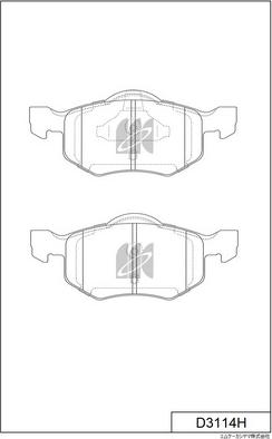 MK Kashiyama D3114H - Тормозные колодки, дисковые, комплект autospares.lv