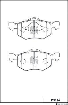 MK Kashiyama D3114 - Тормозные колодки, дисковые, комплект autospares.lv