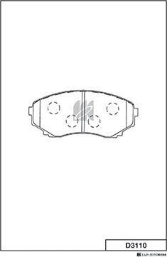 MK Kashiyama D3110 - Тормозные колодки, дисковые, комплект autospares.lv