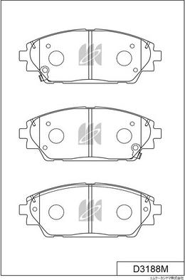 MK Kashiyama D3188M - Тормозные колодки, дисковые, комплект autospares.lv