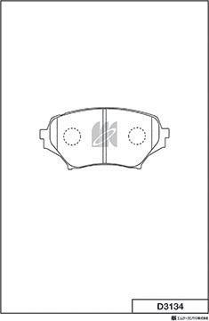 MK Kashiyama D3134 - Тормозные колодки, дисковые, комплект autospares.lv