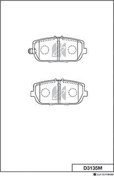 MK Kashiyama D3135M - Тормозные колодки, дисковые, комплект autospares.lv