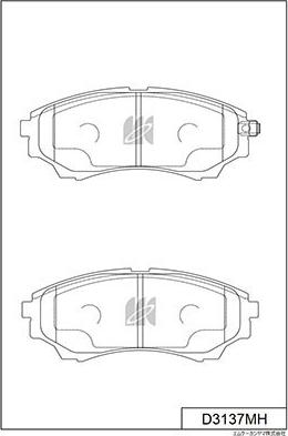 MK Kashiyama D3137MH - Тормозные колодки, дисковые, комплект autospares.lv