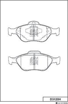 MK Kashiyama D3120H - Тормозные колодки, дисковые, комплект autospares.lv