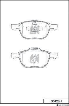 MK Kashiyama D3128H - Тормозные колодки, дисковые, комплект autospares.lv