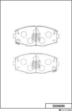 MK Kashiyama D2060M - Тормозные колодки, дисковые, комплект autospares.lv