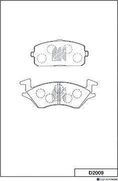 MK Kashiyama D2009 - Тормозные колодки, дисковые, комплект autospares.lv