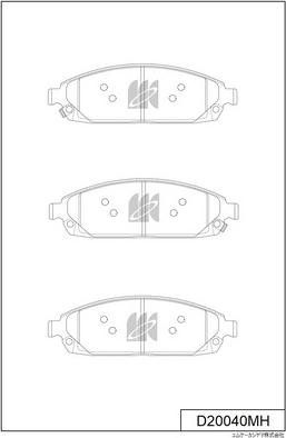 MK Kashiyama D20040MH - Тормозные колодки, дисковые, комплект autospares.lv