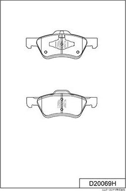 MK Kashiyama D20069H - Тормозные колодки, дисковые, комплект autospares.lv