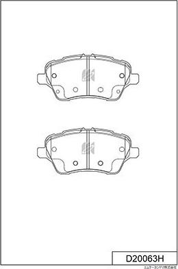 MK Kashiyama D20063H - Тормозные колодки, дисковые, комплект autospares.lv