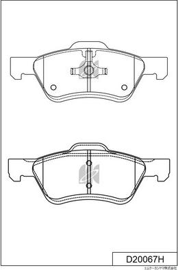 MK Kashiyama D20067H - Тормозные колодки, дисковые, комплект autospares.lv