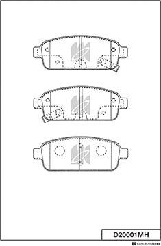 MK Kashiyama D20001MH - Тормозные колодки, дисковые, комплект autospares.lv