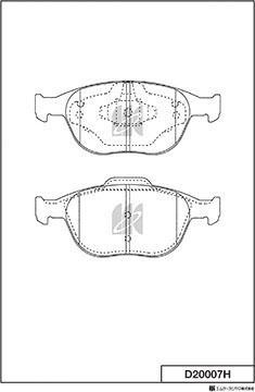 MK Kashiyama D20007H - Тормозные колодки, дисковые, комплект autospares.lv