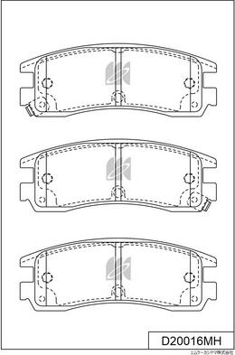 MK Kashiyama D20016MH - Тормозные колодки, дисковые, комплект autospares.lv