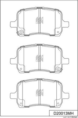 MK Kashiyama D20013MH - Тормозные колодки, дисковые, комплект autospares.lv