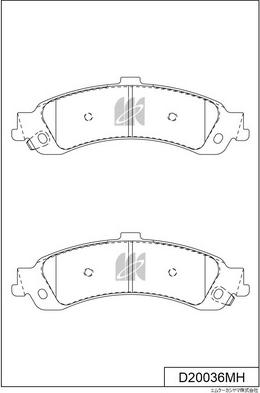 MK Kashiyama D20036MH - Тормозные колодки, дисковые, комплект autospares.lv