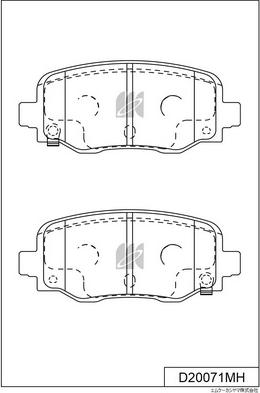 MK Kashiyama D20071MH - Тормозные колодки, дисковые, комплект autospares.lv