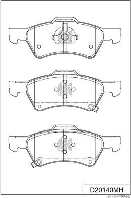 MK Kashiyama D20140MH - Тормозные колодки, дисковые, комплект autospares.lv