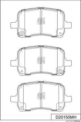 MK Kashiyama D20150MH - Тормозные колодки, дисковые, комплект autospares.lv