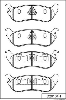 MK Kashiyama D20164H - Тормозные колодки, дисковые, комплект autospares.lv