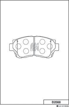 MK Kashiyama D2088 - Тормозные колодки, дисковые, комплект autospares.lv