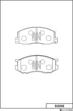 MK Kashiyama D2026 - Тормозные колодки, дисковые, комплект autospares.lv