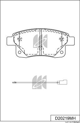 MK Kashiyama D20219MH - Тормозные колодки, дисковые, комплект autospares.lv