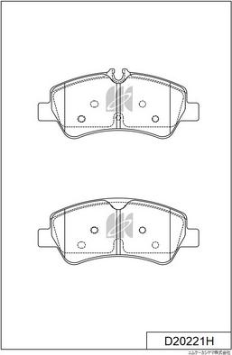 MK Kashiyama D20221H - Тормозные колодки, дисковые, комплект autospares.lv