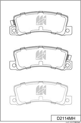 MK Kashiyama D2114MH - Тормозные колодки, дисковые, комплект autospares.lv