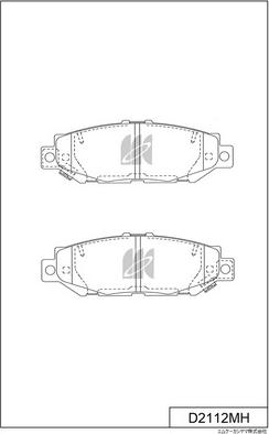 MK Kashiyama D2112MH - Тормозные колодки, дисковые, комплект autospares.lv