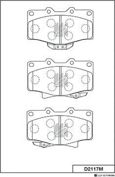 MK Kashiyama D2117M - Тормозные колодки, дисковые, комплект autospares.lv