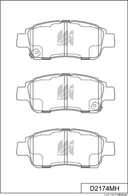 MK Kashiyama D2174MH - Тормозные колодки, дисковые, комплект autospares.lv