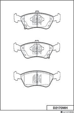 MK Kashiyama D2170MH - Тормозные колодки, дисковые, комплект autospares.lv