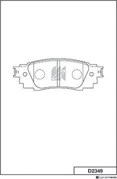 MK Kashiyama D2349 - Тормозные колодки, дисковые, комплект autospares.lv