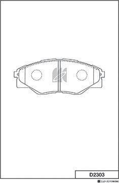 MK Kashiyama D2303 - Тормозные колодки, дисковые, комплект autospares.lv