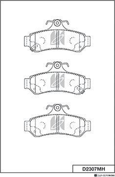 MK Kashiyama D2307MH - Тормозные колодки, дисковые, комплект autospares.lv