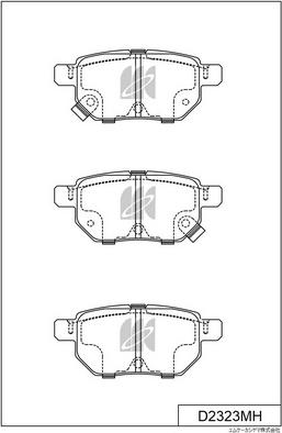 MK Kashiyama D2323MH - Тормозные колодки, дисковые, комплект autospares.lv