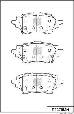 MK Kashiyama D2375MH - Тормозные колодки, дисковые, комплект autospares.lv