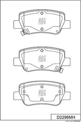 MK Kashiyama D2296MH - Тормозные колодки, дисковые, комплект autospares.lv